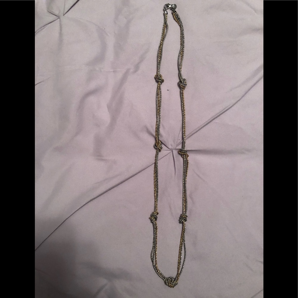 Loft silver/pewter/gold tone knot necklace